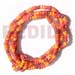 Coco Bracelets 5 Rows 2-3m Orange Tones Coco Pklt / Elastic