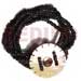 Coco Bracelets 5 Layers Elastic 2-3mm Coco Black Pklt.w/ 35mm Mop Wheel W/ Cowrie Nectar
