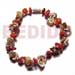 Coco Bracelets Green Everlasting Luhuanus W/ Red Corals & Glass Beads Combi