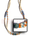 Resin - Glass Beads Necklaces 2-3mm 2 Rows Coco Bleached White Pkltw/ Blue Wood Tube And Balls/glass Beads Alt