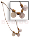 Wooden Necklace 3 Pc. 15mm Round Hammershell Wood Beads In Wax Cord