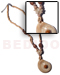Wooden Necklace Cone Melo In 4-5mm Coco Pokalet Nat. W/ Buri & Palmwood Accent Combi
