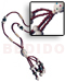 Wooden Necklace 2-3mm Maroon Coco Pklt. W/ Tassled Painted Wood Beads Combi /26 In.