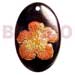 Coco Pendants Oval 30mm Blacktab W/ Handpainted Design - Floral/embossed