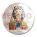 Coco Pendants Round 40mm Hammershell W/ Handpainted Design - Egyptian /embossed
