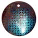 Wooden Pendants Round 40mm Blacktab W/ Handpainted Design - Aqua Blue Mesh /embossed