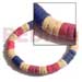 Shell Bangles 7-8mm Coco Heishe Blue/red/bleach Combi Elastic