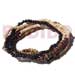 Shell Bangles 5 In One 2-3m Brown Tones Coco Pklt / Heishe Elastic