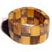 Wooden Bangles Elastic Patched 3 Kinds Of Wood Combi -nangka/robles/greywood Ht=28mm