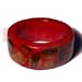 Wooden Bangles Wood Bangle W/ Laminated Bamboo Half Red Ht=1 1/4 In Thickness=12mm Inner Diameter=65mm