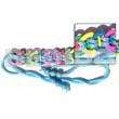 Philippine Belts Macrame Belt Weaven Woven Shell Beads Coco Beads Strands Components Jewelry Multicolored Ring Coco Belt W/ Aqua Blue Cord