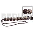 Philippine Belts Macrame Belt Weaven Woven Shell Beads Coco Beads Strands Components Jewelry Round Coco - Black