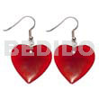 Bone Earrings Horn Earrings 30mm Heart Red Horn