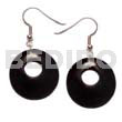 Bone Earrings Horn Earrings 35mm Round Black Horn W/ Hole