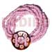 Coco Bracelets 5 Layers Elastic 2-3mm Pink Coco Pklt. W/ 35mm Round Handpainted Blacktab