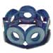 Shell Bracelets 30mm Capiz Shell Rings ( 7mm Thickness ) W/ 10mm Inner Hole In Clear Sky Blue Resin Elastic Bangle