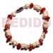 Shell Bracelets Mosaic Luhuanus W/ Red Corals Combi & Glass Beads