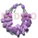 Shell Bracelets 3 Rows Lavender Slidecut Wood Beads W/ Glass Beads Combi
