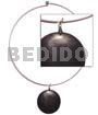 Choker Hoops Nickel-free Silver Hoop Ring W/ 40mm Round Black Horn