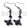 Coco Earrings Dangling Single Row Black Coco Chips/pklt In Silver Metallic Splashing