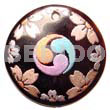 Hand Painted Pendants Round 40mm Black Tab W/ Handpainted Design / Embossed