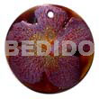 Hand Painted Pendants Round 40mm Blacktab / Handpainted Design - Floral/embossed