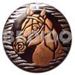 Hand Painted Pendants Round 40mm Blacktab W/ Handpainted Design - Horse / Embossed