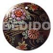 Hand Painted Pendants Round 40mm Blacktab W/ Handpainted Design - Floral / Embossed