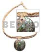 Macrame Necklace Macrame Choker W/ Round 40mm Abalone Paua Cracking Pendant W/ Backing