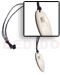 Bone Horn  Necklaces 40mmx15mm White Carabao Bone Surfboard W/ Fin On Wac Cord
