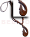 Bone Horn  Necklaces 65mmx38mm Carabao Antique Bone Hone Ontriple Wax Cord W/ Palwood And Metal Accent /24in.