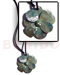 Bone Horn  Necklaces Leather Thong Hammershell Cracking Blue Flower W/ Nat. Horn