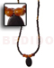 Bone Horn  Necklaces 2-3mm Coco Heishe Black / 4-5mm Brown Lip Alt./black Horn Flat Oval Pendant W/ Horn Amber Beads