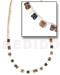 Coco Necklace 2-3mm Coco Pklt Heishe W/ White Clam Heishe/sig-id & Blk/brwn 4-5mm Coco Pklt.