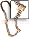 Coco Necklace 4-5mm Coco Pklt. Nat. Brown W/ White Rose Alt. & Mop Chips Accent