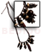 Seeds  Necklaces Dangling Asstd. Buri Seeds W/ Wood Beads In Double Wax Cord