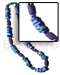 Seeds  Necklaces Buri Seed Tube & Colored White Rose Combi W/ 2-3mm Coco Pklt. / Lavender & Blue