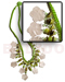 Seeds  Necklaces Lime Green Macrame W/ Dangling 15mm Nat. Flower Hammershells W/ Buri Seeds