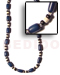 Seeds  Necklaces Navy Blue Buri Seed W/ 4-5 Coco Pokalet Black/bleach Alt.