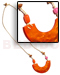 Seeds  Necklaces W=50mm Orange Hammershell Pendant, Palmwood & Buri Seeds In Wax Cord