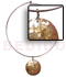 Shell Necklace Nickel-free Silver Hoop Ring W/ Round Brownlip Shell Cracking W/ Resin Backing