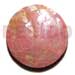 Bone Horn Pendants 40mm Round Pink Hammershell Cracking W/ Resin Backing