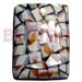 Bone Horn Pendants 45mmx35mm Rectangular Laminated Cowrie Tiger Shell Chips W/ Resin Backing