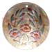 Bone Horn Pendants Round 40mm Mop W/ Handpainted Design - Floral / Embossed