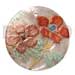 Bone Horn Pendants Round 40mm Hammershell W/ Handpainted Design - Floral / Embossed