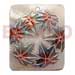 Bone Horn Pendants Rectangular 45mmx35mm Kabibe Shell W/ Handpainted Design - Ferns / Embossed