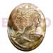 Carved Pendants Oval Blacklip W/ Lady Carving 50mmx40mm
