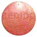 Hand Painted Shell Coco Wooden Pendants Round 40mm Pink Hammershell W/ Handpainted Design - Floral/embossed