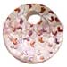 Shell Pendants Round 40mm Hammershell W/ 12mm Hole / Handpainted Design - Floral/embossed