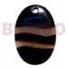 Shell Pendants 50mmx35mm Oval Black Horn W/ Golden Amber Horn Combi